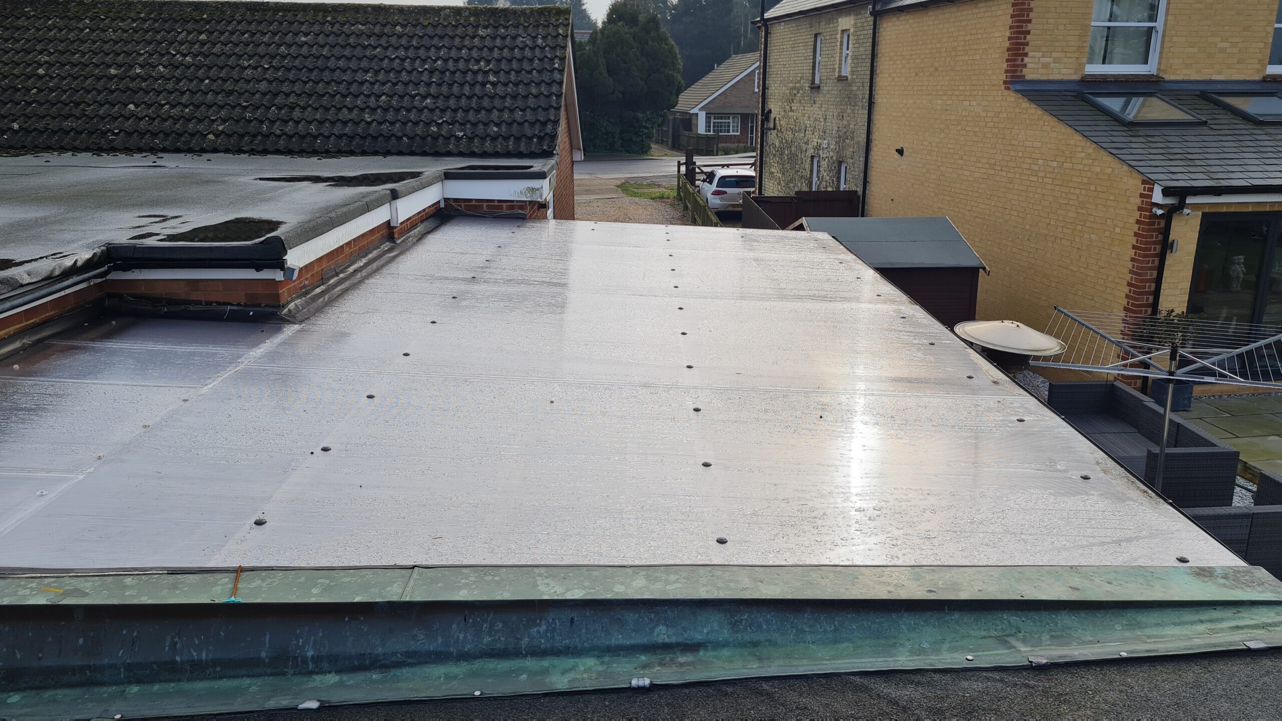 New polycarbonate carport roof