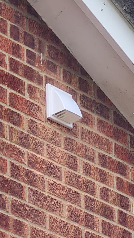 Passive air vent fitted to alleviate damp in bedroom
